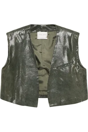 FORTE FORTE Snakeskin-effect leather gilet