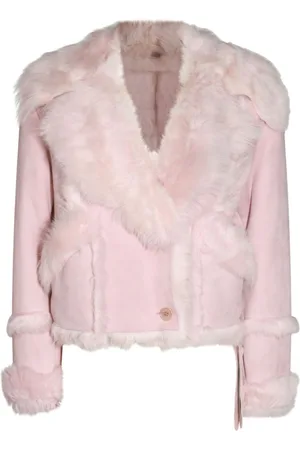 SALVATORE SANTORO Shearling suede cropped jacket