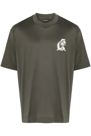 Emporio Armani French Bulldog-embroidered T-shirt