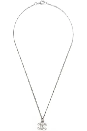 CHANEL 2009 rhinestone-embellished CC pendant necklace