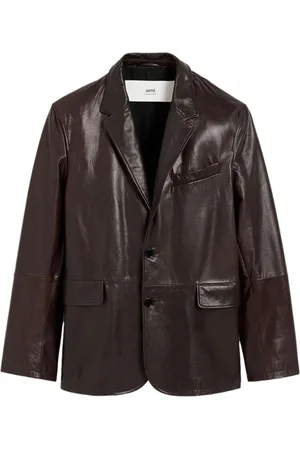 Ami Single-breasted leather blazer