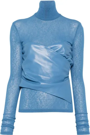 Nanushka Draped-panel roll-neck top