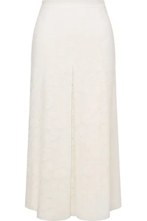 Serafini Floral-lace midi skirt