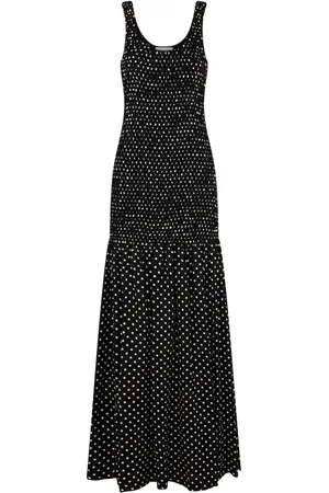 Paco rabanne Polka-dot crepe long dress