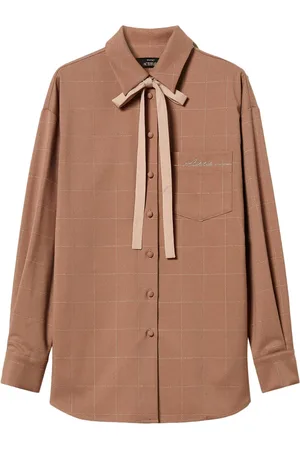 Twin-Set Lurex-embellished checked shirt