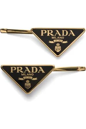 Prada Triangle-logo hair clips (set of two)