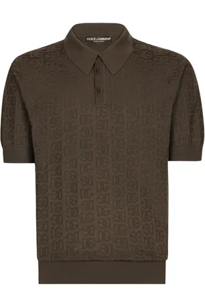 Dolce & Gabbana Monogram-jacquard silk polo shirt