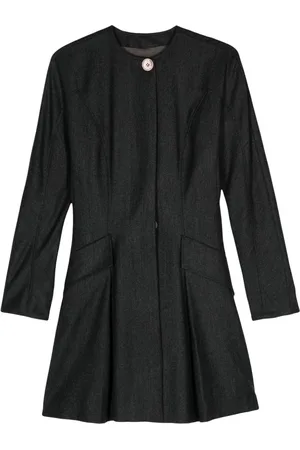 Dior 1990s pleat-detail coat