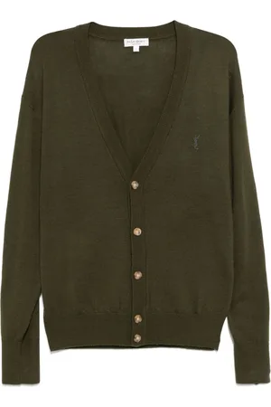 Saint Laurent 1990-2000s logo-embroidered cardigan