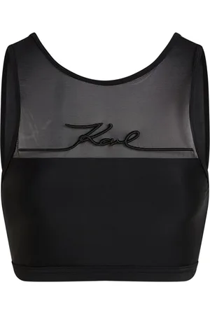 Karl Lagerfeld Logo-embroidered bikini top
