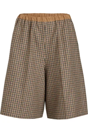 Patou Houndstooth-pattern longline shorts