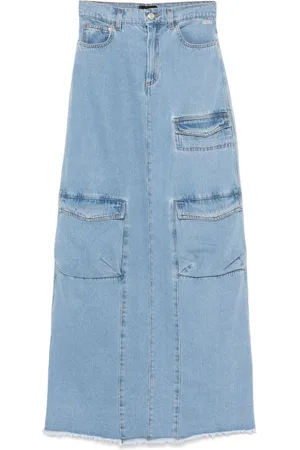 GCDS Denim maxi skirt
