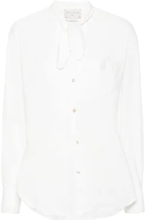 FORTE FORTE Pussy-bow cotton shirt