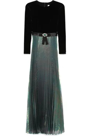 NISSA Embellished lamé maxi dress