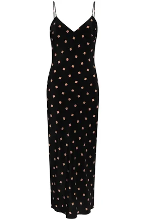 Gilda & Pearl Seashell-print slip midi dress