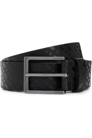HUGO BOSS Monogram-emed leather belt