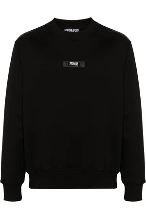 VERSACE Logo-patch cotton sweatshirt