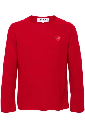 Comme des Garçons Heart-patch wool jumper