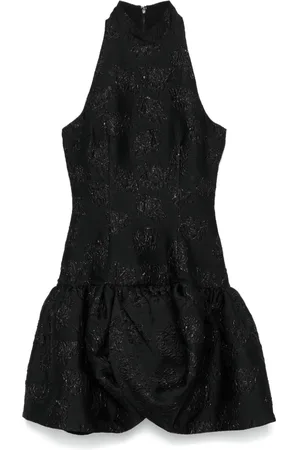 ROTATE Jacquard draped mini dress