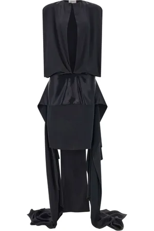 Salvatore Ferragamo Satin-weave slit-detail evening dress