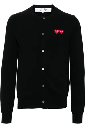 Comme des Garçons Heart-patch wool cardigan