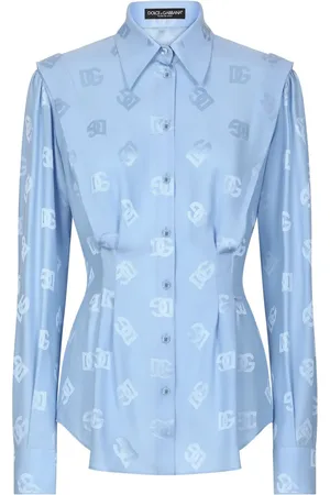 Dolce & Gabbana Monogram-jacquard pleat-detail shirt