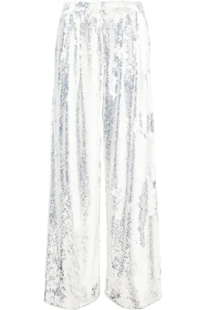 ROTATE Mid-waist wide-leg trousers