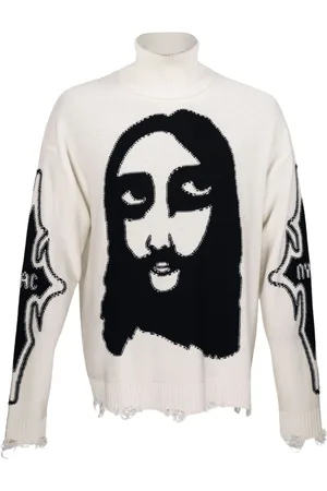 HACULLA PRAISING face-motif jumper