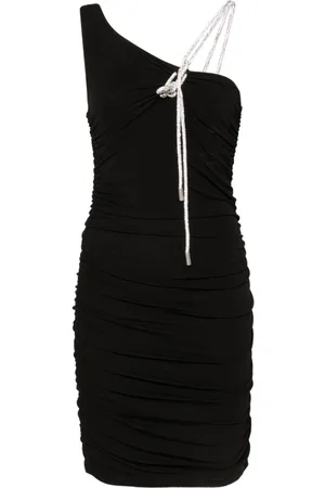 OFF-WHITE Asymmetric crepe mini dress