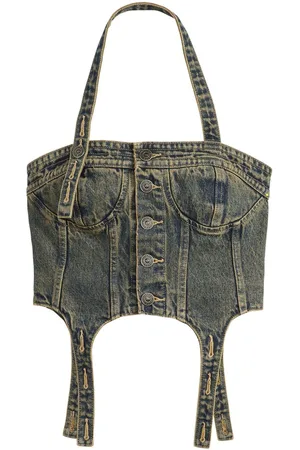 Andersson Bell Corset-style denim top