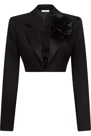 AREA Flower Corsage cropped blazer
