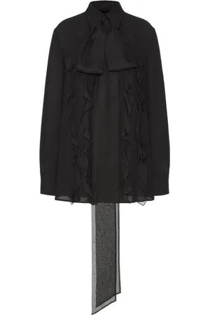VALENTINO GARAVANI Pussy bow-collar silk shirt