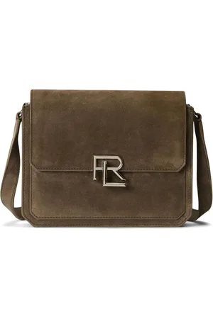 Ralph Lauren Logo-plaque suede crossbody bag