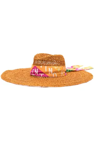 VALENTINO GARAVANI Scarf-detailed wide-brim sun hat
