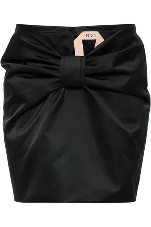 Nº21 Gathered satin mini skirt