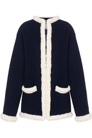 Moschino Waffle knit virgin wool cardigan