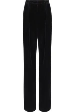Balmain Pleated velvet trousers
