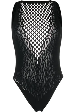 Roberto Cavalli Leopard-print open-back swimsuit