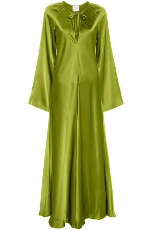 FORTE FORTE Keyhole-neck silk maxi dress