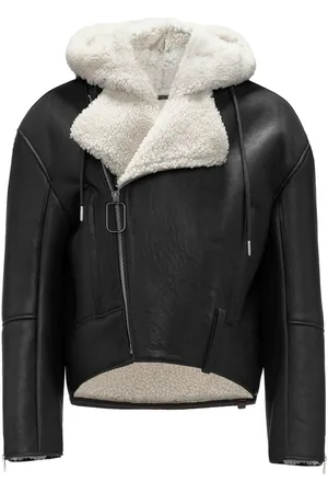 J.W.Anderson Shearling-trim leather biker jacket