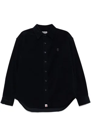 A Bathing Ape Logo-patch corduroy shirt