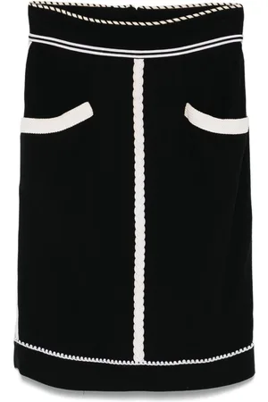 CHANEL 1990s contrast-trim skirt