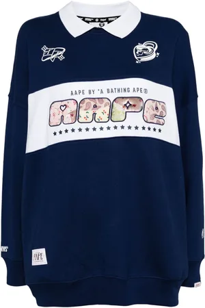 A Bathing Ape Logo-embellished polo sweatshirt