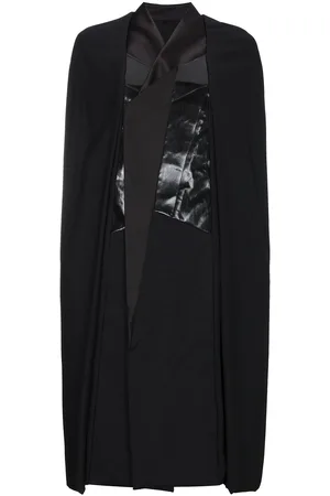 Rick Owens Leather panel cape coat