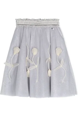 MONNALISA Glitter-detail tulle skirt