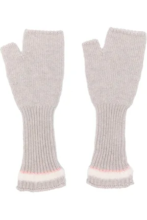 Barrie Shearling-trim fingerless gloves