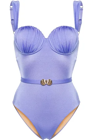 Noire Swimwear Belted ruched balconette swimsuit