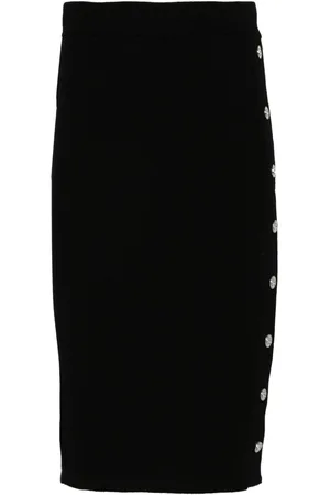 Pinko Ribbed-knit midi skirt
