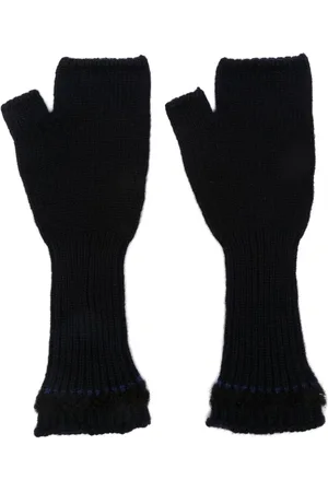 Barrie Shearling-trim fingerless gloves