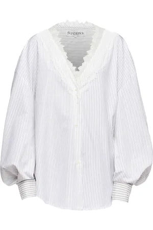J.W.Anderson V-neck lace-trim shirt
